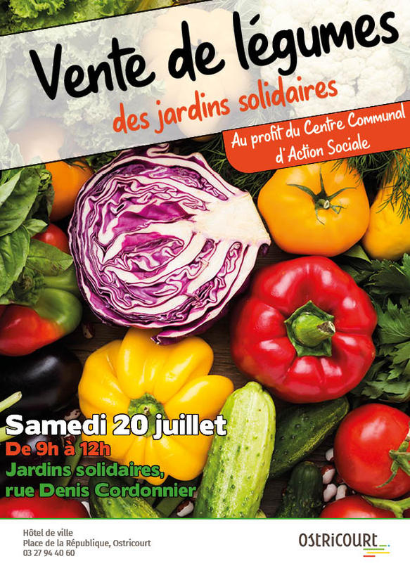 Affiche vente de légumes juillet